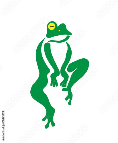 Vector image of an frog design on a white background