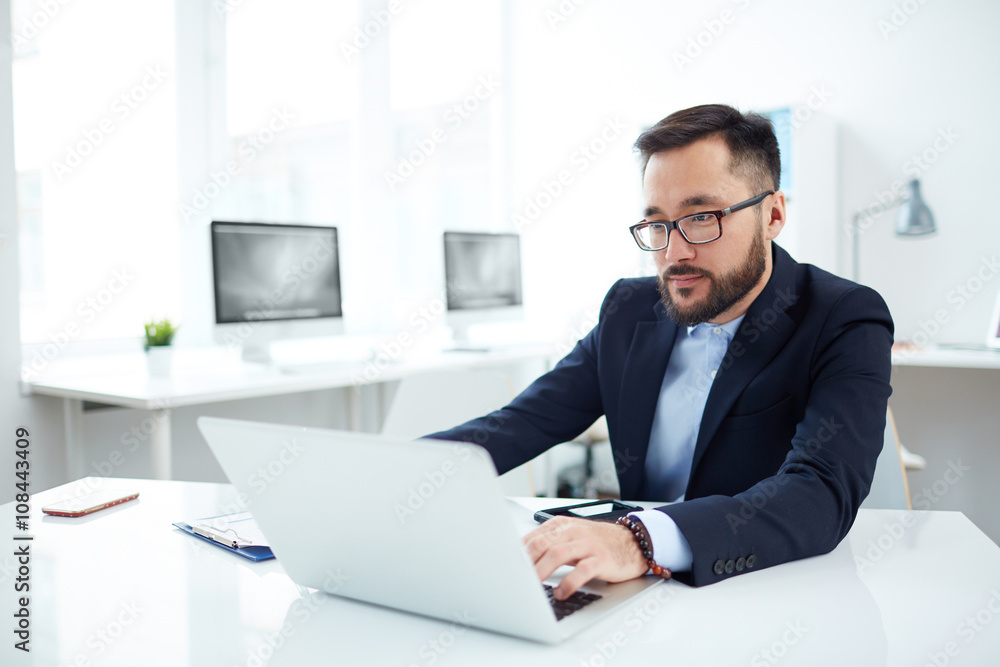 Businessman typing Businessman typing