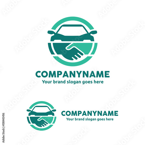 Car Deal with Hand shake symbol Logo Template