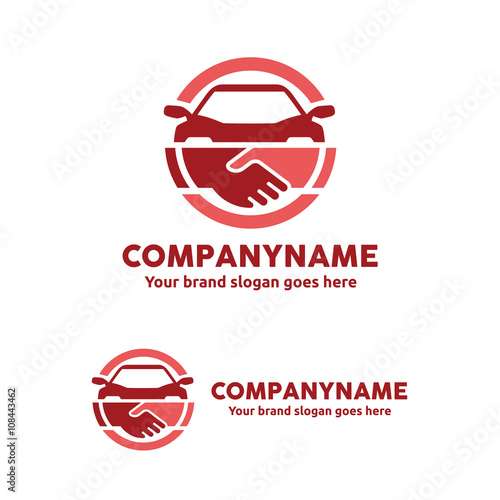 Car Deal with Hand shake symbol Logo Template