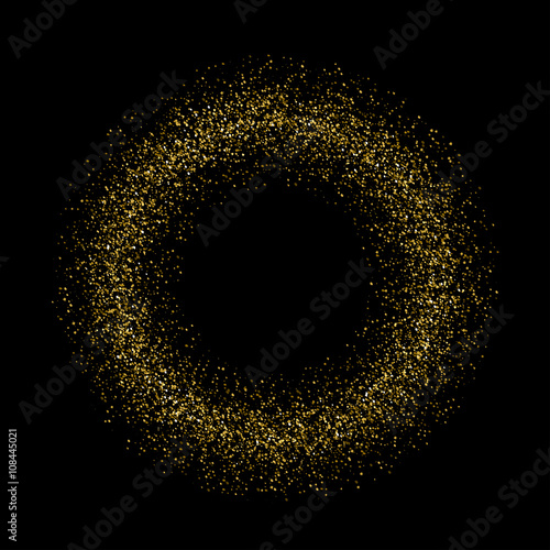 Gold glittering star dust circle