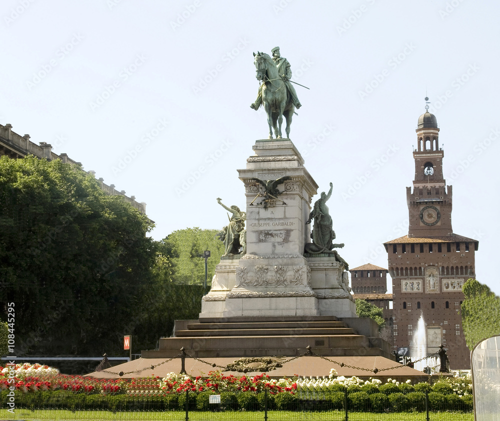 Milan. Giuseppe Garibaldi's monument Milan. Giuseppe Garibaldi's monument