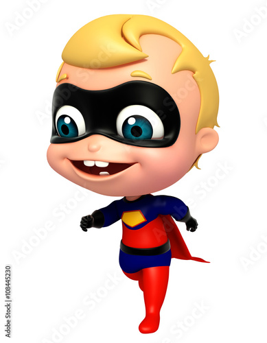 3D Rendered illustration of superbaby with running pose © visible3dscience