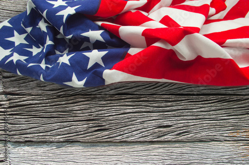 Fototapeta Naklejka Na Ścianę i Meble -  American flag on wooden background