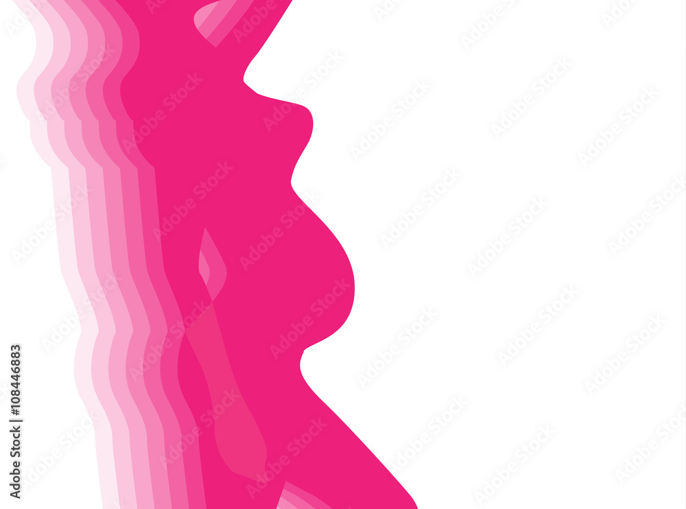 Pregnant woman, silhouette symbol with copy space vector