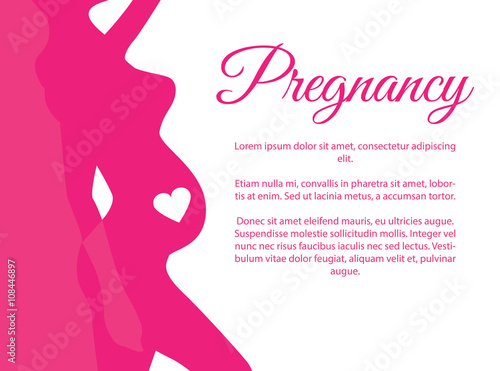 Pregnant woman, pregnancy presentation template infographic vector