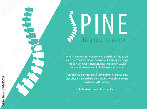 Medical diagnostic spine center, vector logo and presentation