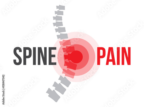 Lumbar spine pain, anatomy and medical conceptual vector