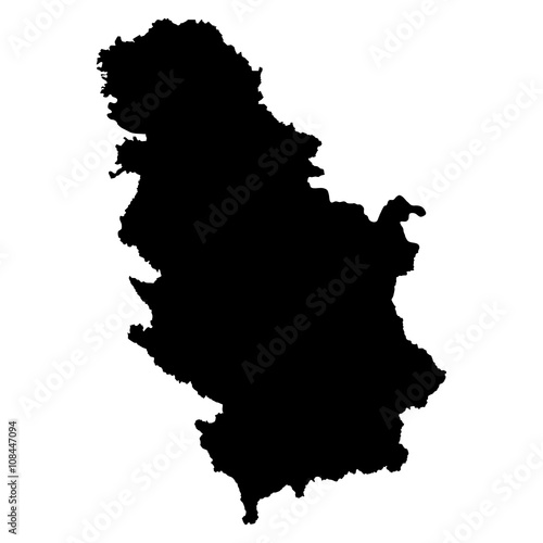Serbia black map on white background vector photo