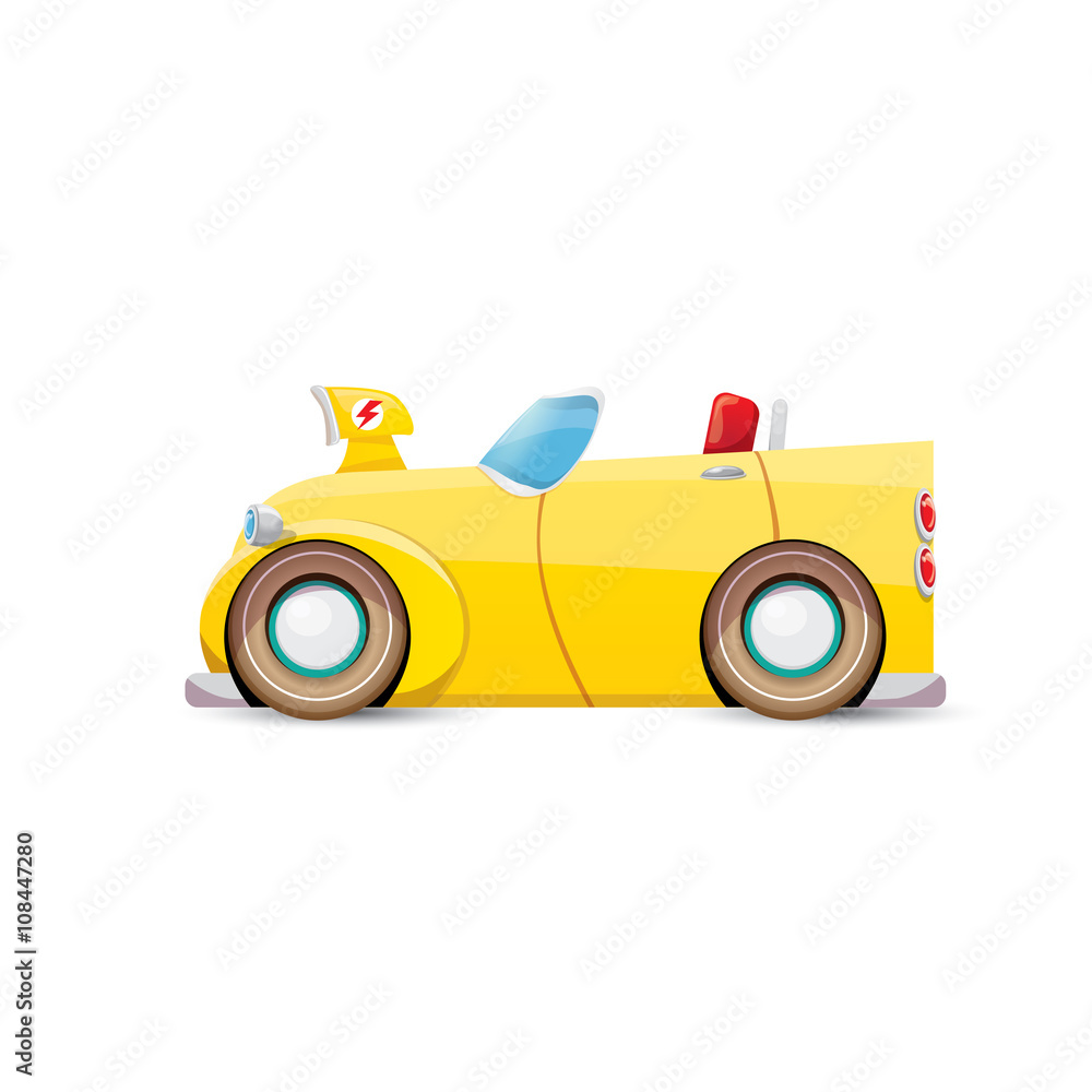 vector cartoon orange car isolated on white vector cartoon orange car isolated on white