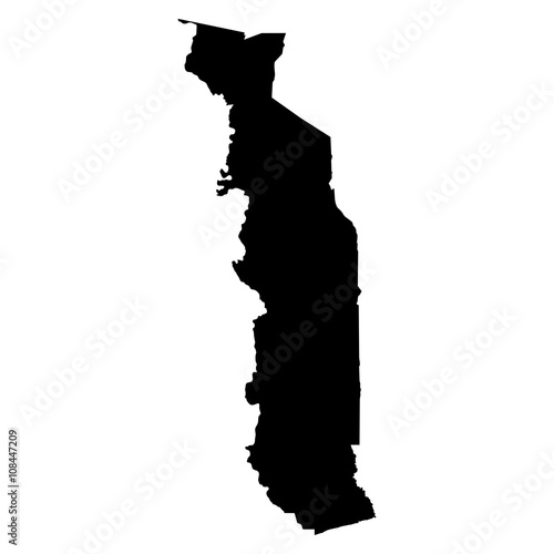 Togo black map on white background vector