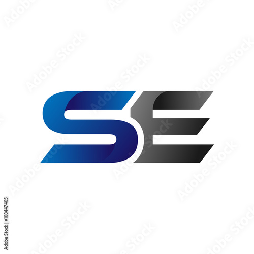 Modern Simple Initial Logo Vector Blue Grey Letters se