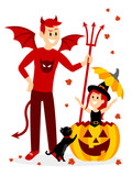 Playing Hide and Seek with Big Brother on Halloween Clipart