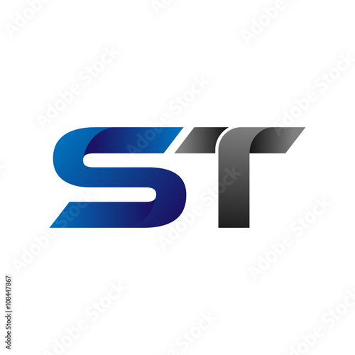 Modern Simple Initial Logo Vector Blue Grey Letters st