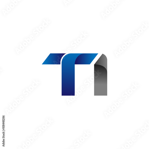 Modern Simple Initial Logo Vector Blue Grey Letters ti