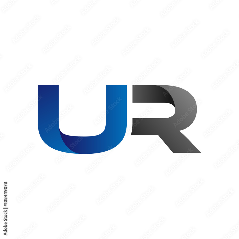 Modern Simple Initial Logo Vector Blue Grey Letters ur Modern Simple Initial Logo Vector Blue Grey Letters ur