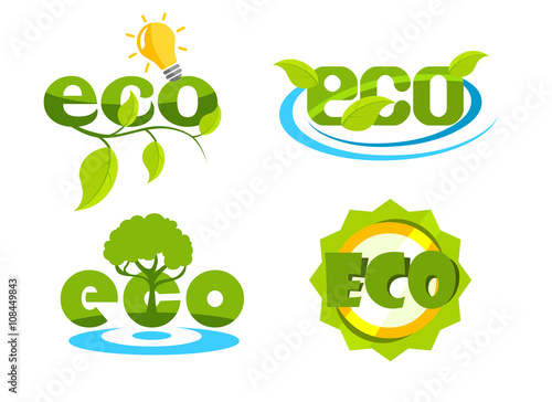 Ecology icon set infographics new design