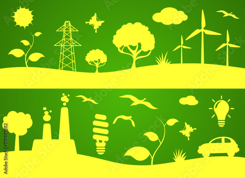 Ecology icon set infographics new design