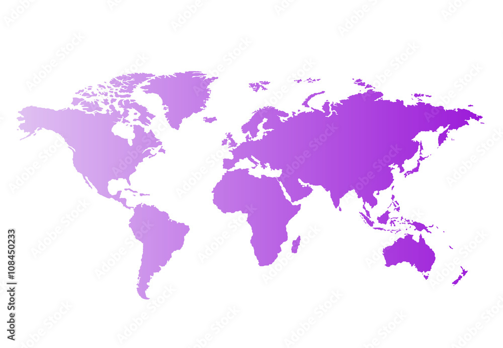 Obraz Kraje mapy świata kolorowe. Ilustracji wektorowych.