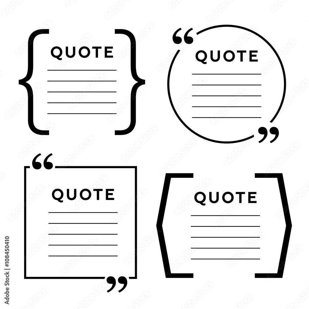 Quote blank template. Quote bubble. Empty template. Circle business card  template, paper sheet, information, text. Print design. Quote form Stock  Vector | Adobe Stock