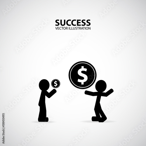 Salary variation. Silhouette Graphic Design. Success Concept.