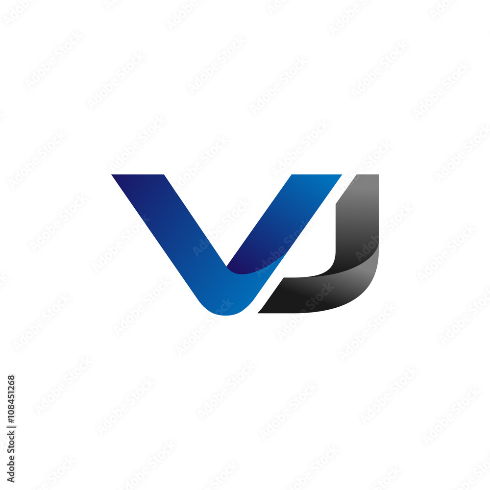 Modern Simple Initial Logo Vector Blue Grey Letters vj Modern Simple Initial Logo Vector Blue Grey Letters vj
