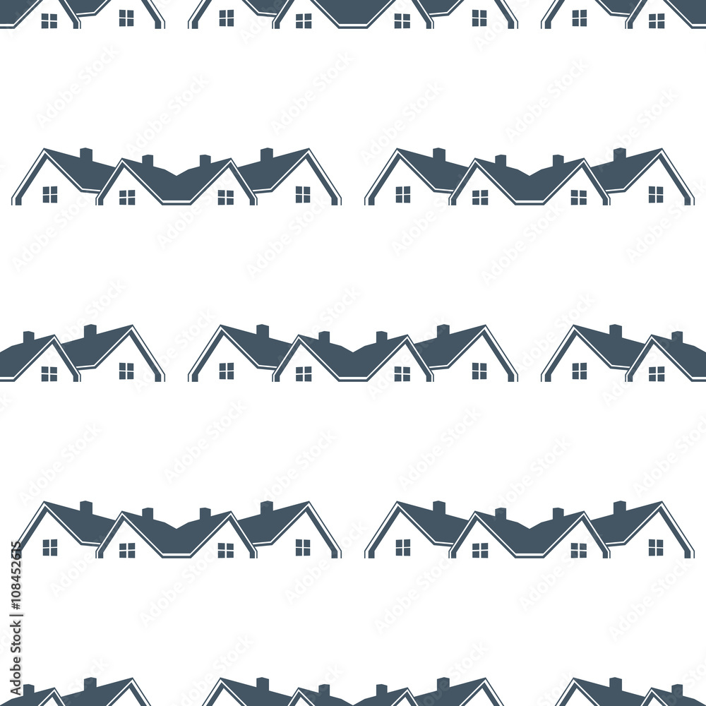 Houses for sale seamless pattern background.Vector graphic illustration ...
