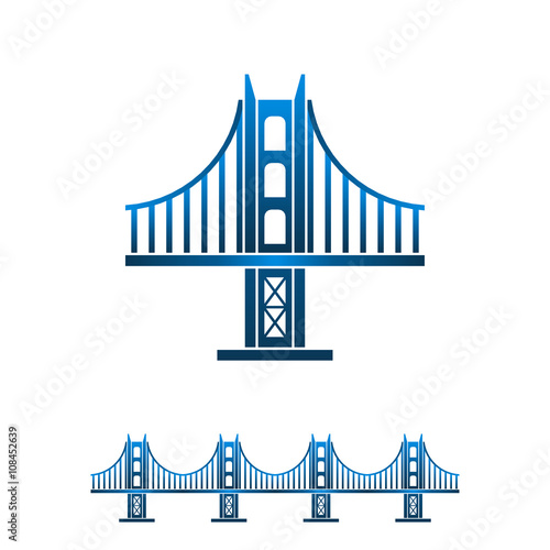 San Francisco bridge seamless profile. Vector graphic design illustration