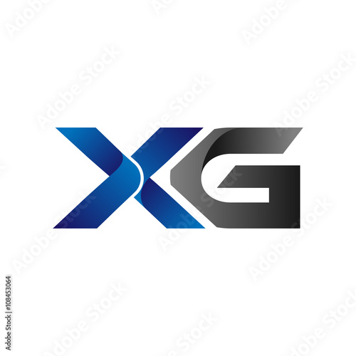 Free Download Modern Simple Initial Logo Vector Blue Grey Letters xg - GFXLoad