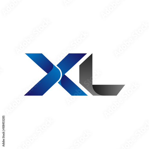 Modern Simple Initial Logo Vector Blue Grey Letters xl