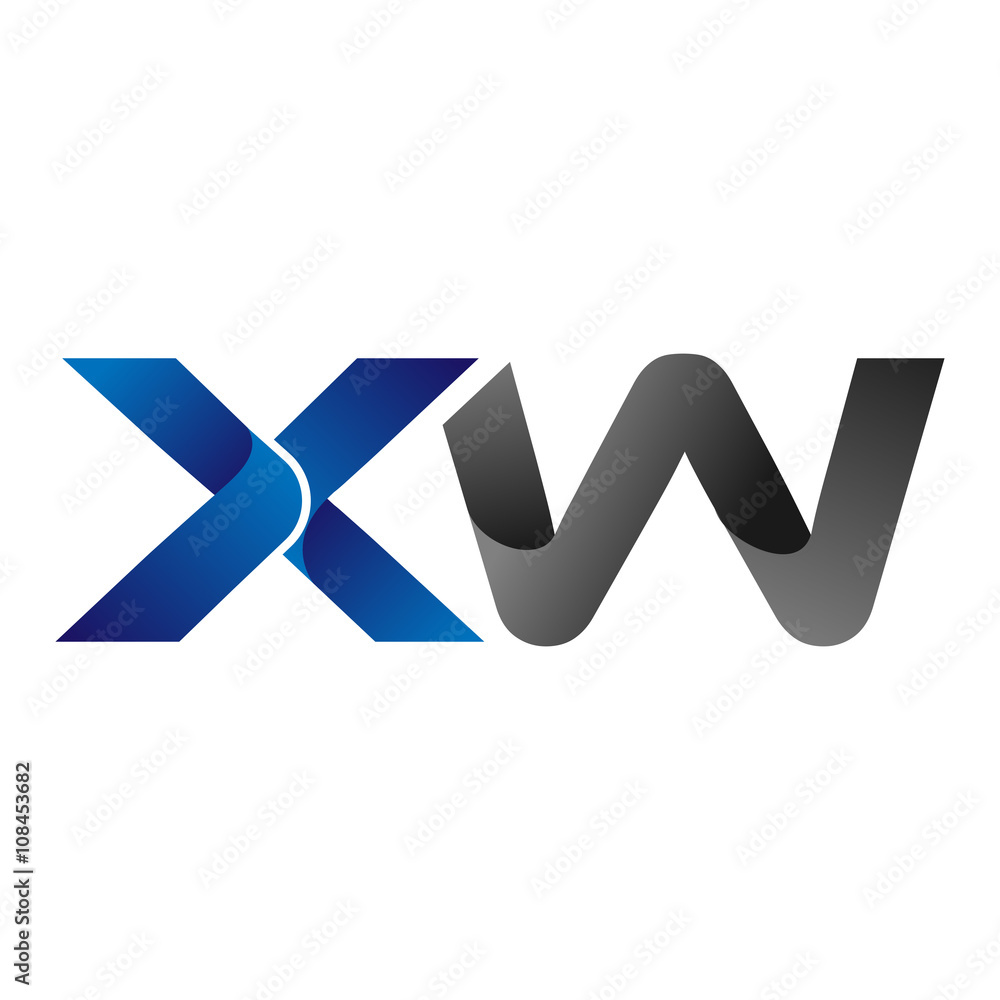 Modern Simple Initial Logo Vector Blue Grey Letters xw Modern Simple Initial Logo Vector Blue Grey Letters xw