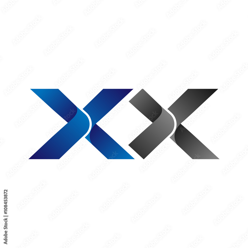 Modern Simple Initial Logo Vector Blue Grey Letters xx Modern Simple Initial Logo Vector Blue Grey Letters xx