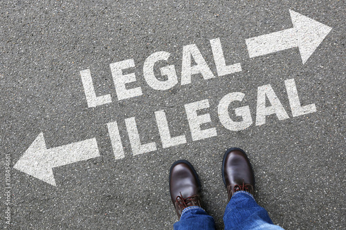 Konstfotografi Legal illegal Business Konzept Businessman Entscheidung Verbot k