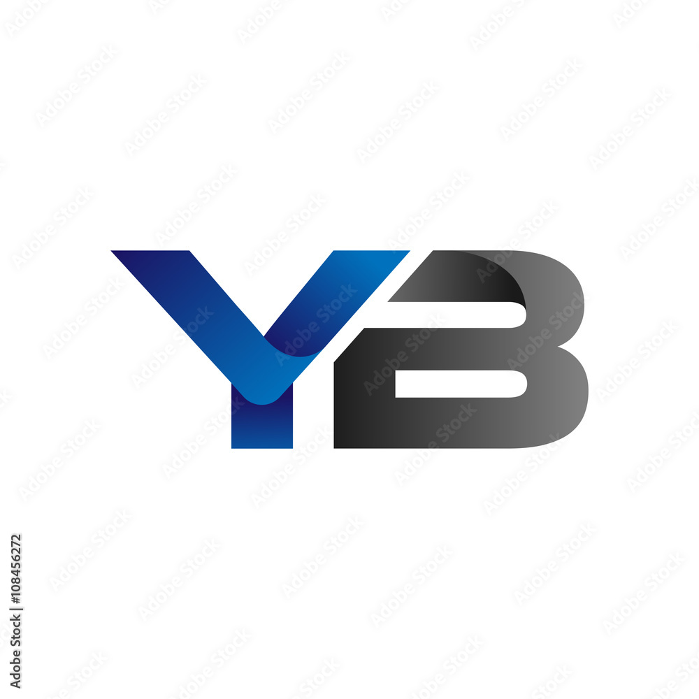 Modern Simple Initial Logo Vector Blue Grey Letters yb Modern Simple Initial Logo Vector Blue Grey Letters yb