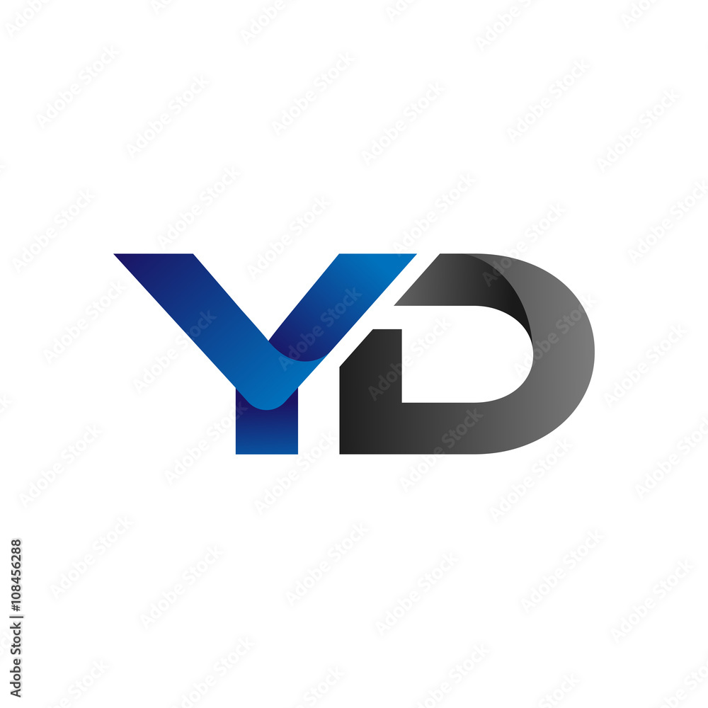Modern Simple Initial Logo Vector Blue Grey Letters yd Modern Simple Initial Logo Vector Blue Grey Letters yd