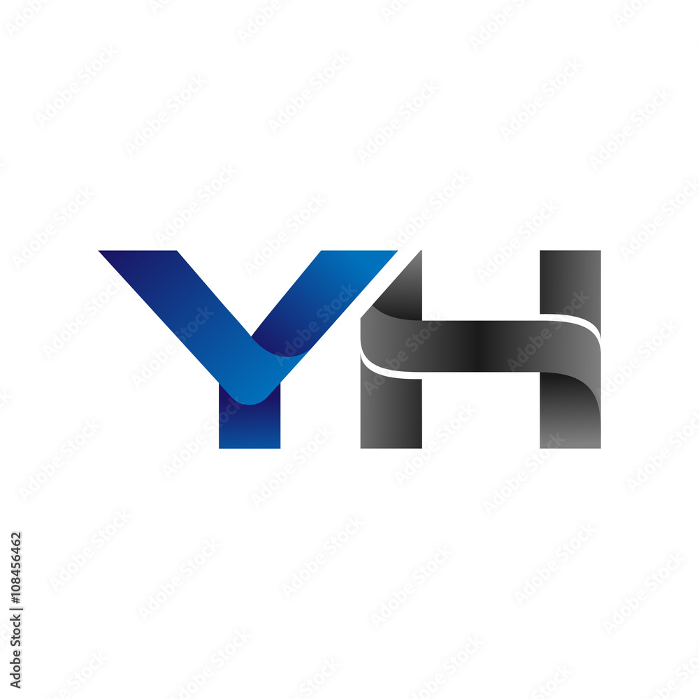 Modern Simple Initial Logo Vector Blue Grey Letters yh Modern Simple Initial Logo Vector Blue Grey Letters yh