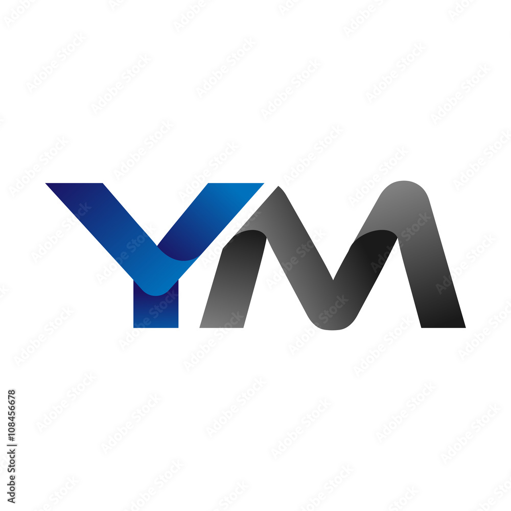 Modern Simple Initial Logo Vector Blue Grey Letters ym Modern Simple Initial Logo Vector Blue Grey Letters ym