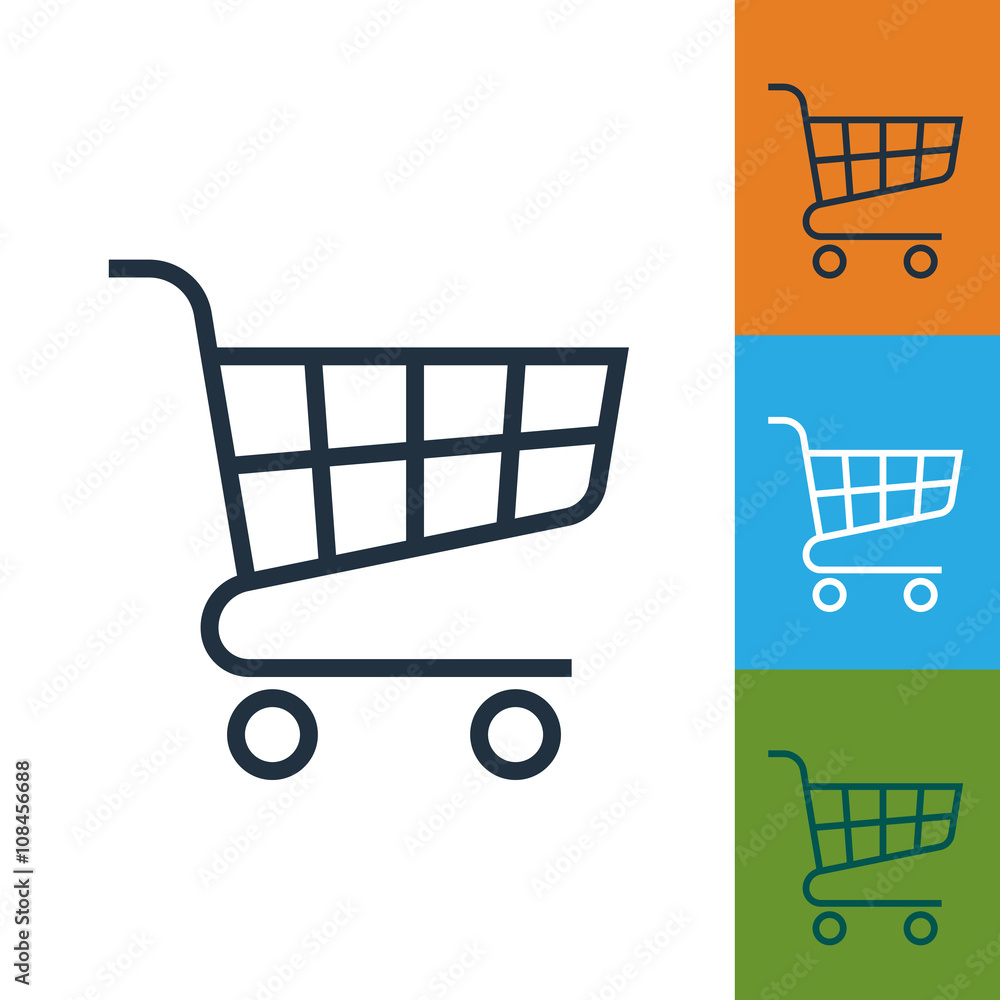 Shopping cart icon raster. Isolated supermarket trolley. Shopping cart icon raster. Isolated supermarket trolley.