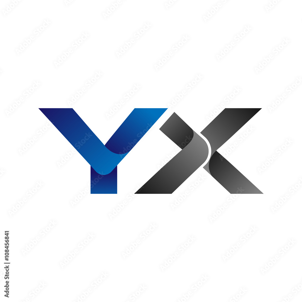 Modern Simple Initial Logo Vector Blue Grey Letters yx Modern Simple Initial Logo Vector Blue Grey Letters yx