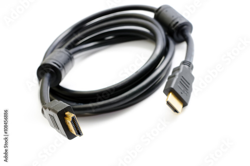 Black cable of HDMI
