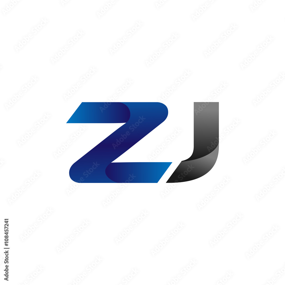 Modern Simple Initial Logo Vector Blue Grey Letters zj Modern Simple Initial Logo Vector Blue Grey Letters zj