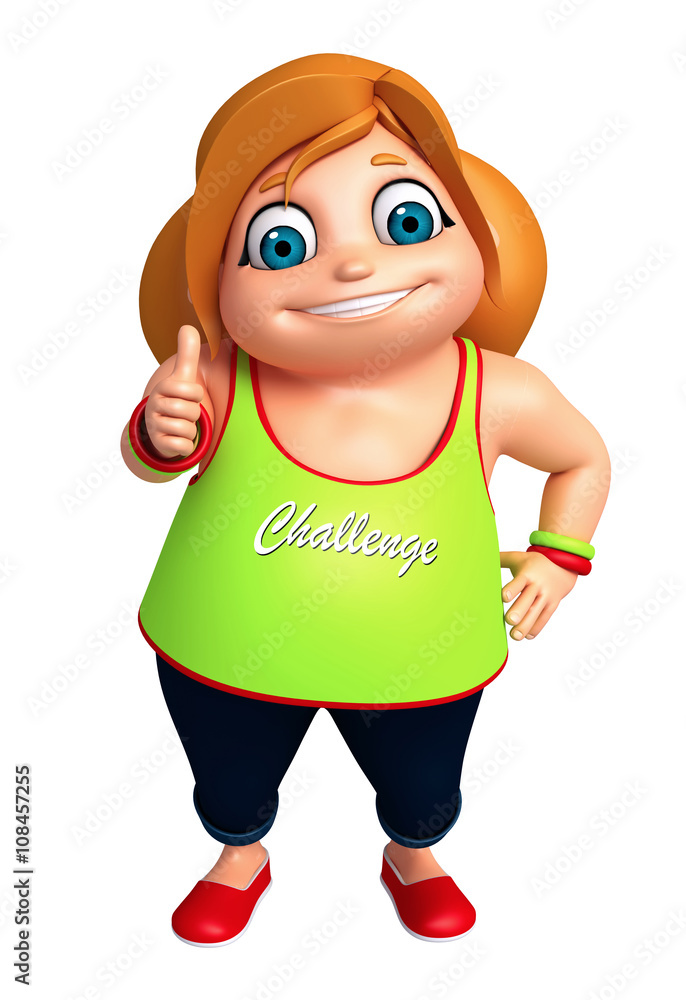 3D Render of Little Girl thumbs up pose 3D Render of Little Girl thumbs up pose