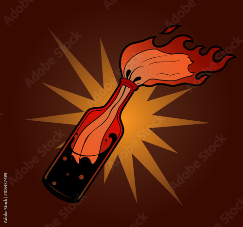 This is an illustration of molotov cocktail