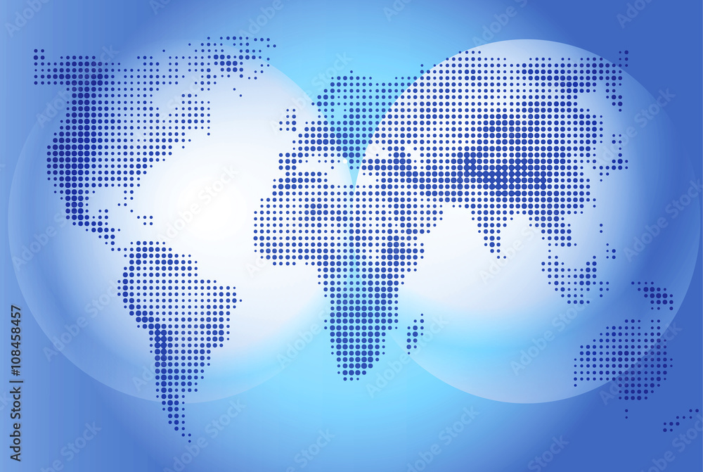 Vecteur Stock World map Illustration on blue background, geography