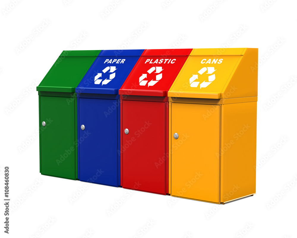 Multicoloured Garbage Trash Bins Multicoloured Garbage Trash Bins