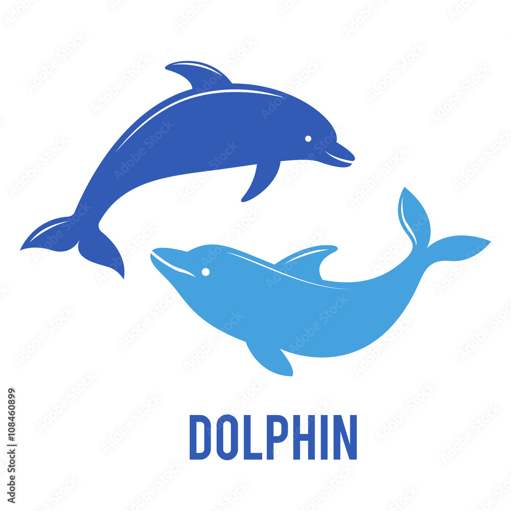 Silhouettes of the dolphins jumping. Silhouettes of the dolphins jumping.