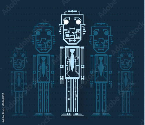 Concepto de Robot ejecutivo.