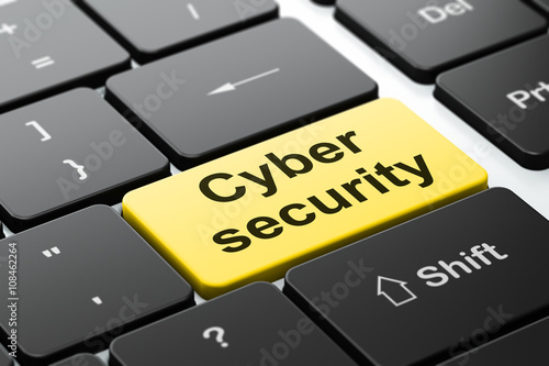 Cuadro en lienzo Protection concept: Cyber Security on computer keyboard background