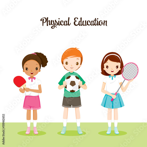 Children With Sport Instruments, Back to school, Educational, Stationery, Book, Children, Knowledge, School Supplies, Educational Subject