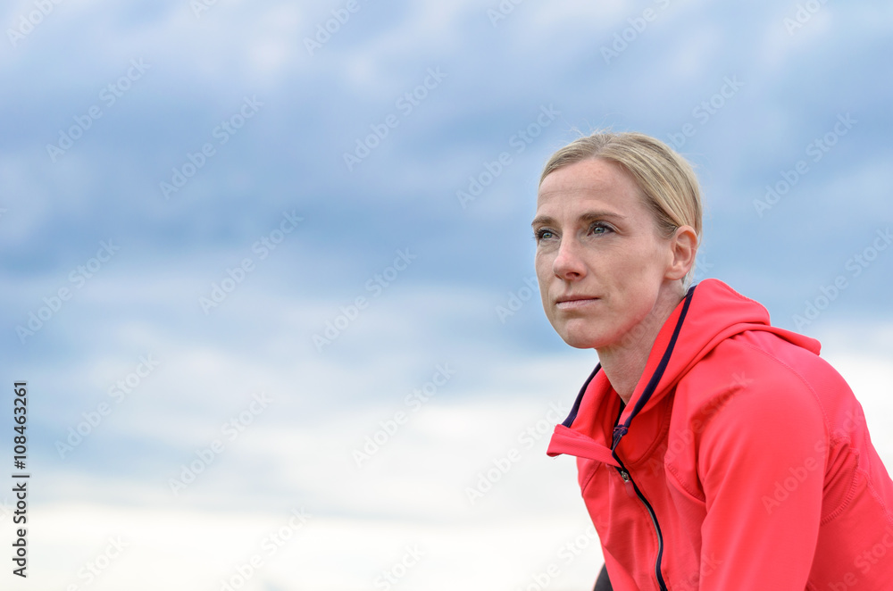 Thoughtful attractive young blond woman Thoughtful attractive young blond woman